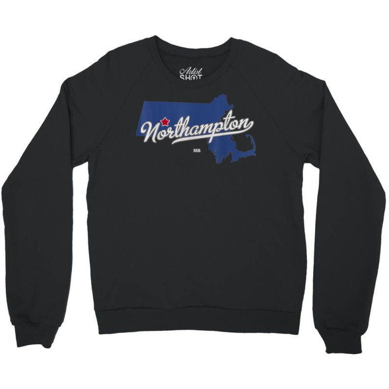 Northampton Massachusetts Ma Map Crewneck Sweatshirt | Artistshot