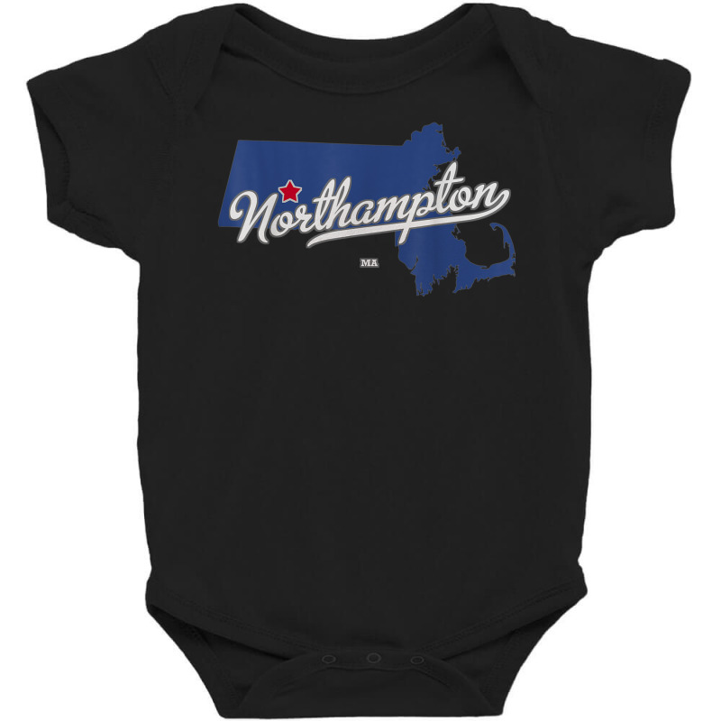 Northampton Massachusetts Ma Map Baby Bodysuit | Artistshot