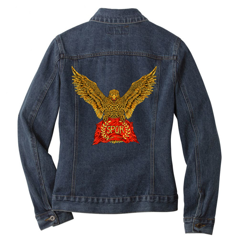 Roman Legion Eagle With Flag, Roman Legion Eagle With Flag Art, Roman  Ladies Denim Jacket by cm-arts | Artistshot