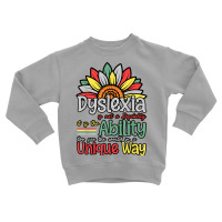 Dyslexia Is Not Disability Dyslexia Awareness Silver Ribbon T Shirt Toddler Sweatshirt | Artistshot