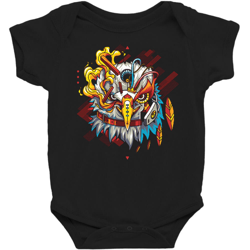 Eagle Robot, Eagle Robot Art, Eagle Robot Painting, Eagle Robot Vintag Baby Bodysuit by cm-arts | Artistshot