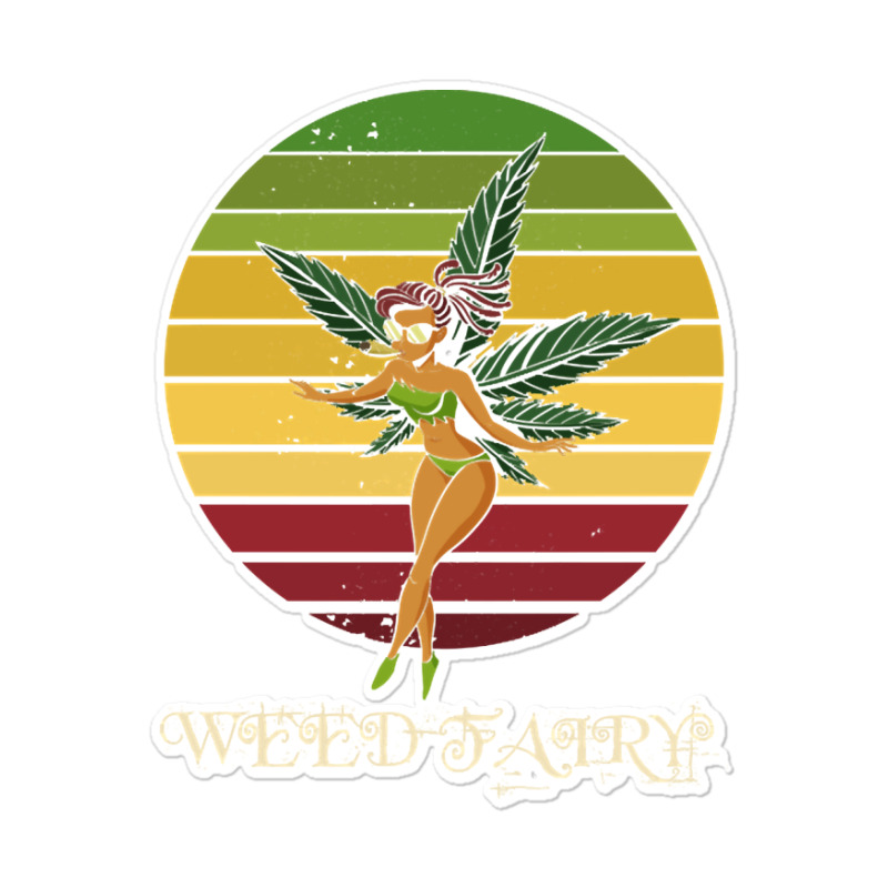 Weed Fairy, Weed Fairy Art, Weed Fairy Painting, Weed Fairy Vintage, W Sticker | Artistshot