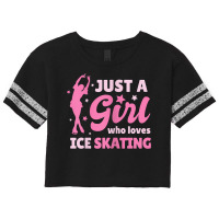 Just A Girl Who Loves Ice Skating Dance Funny Vintage Sports Scorecard Crop Tee | Artistshot