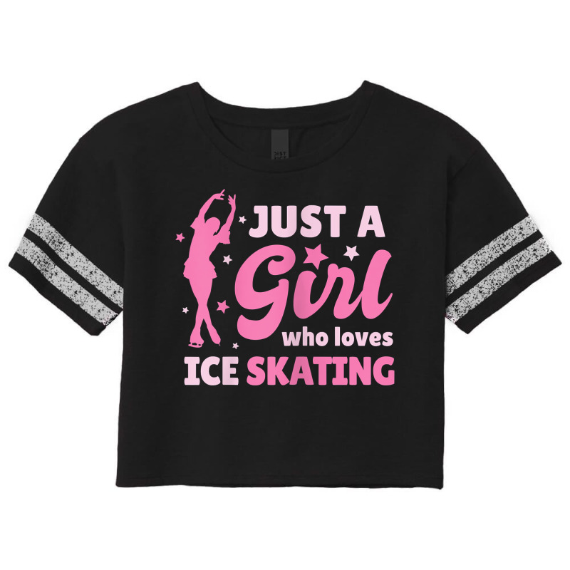 Just A Girl Who Loves Ice Skating Dance Funny Vintage Sports Scorecard Crop Tee by JoolsShamel | Artistshot