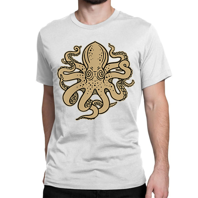 Octopus, Old School Sailor Tattoo Clipper Ship And Swallows T Shirt Classic T-shirt by cm-arts | Artistshot