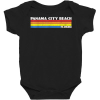 Retro 80s Panama City Beach Florida Fl Souvenir T Shirt Baby Bodysuit | Artistshot