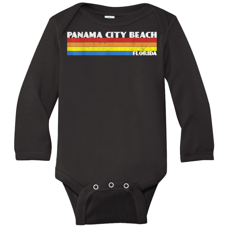 Retro 80s Panama City Beach Florida Fl Souvenir T Shirt Long Sleeve Baby Bodysuit by cm-arts | Artistshot