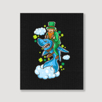 Shark St Patricks Day, Shark St Patricks Day Vintage, Shark St Patrick Portrait Canvas Print | Artistshot