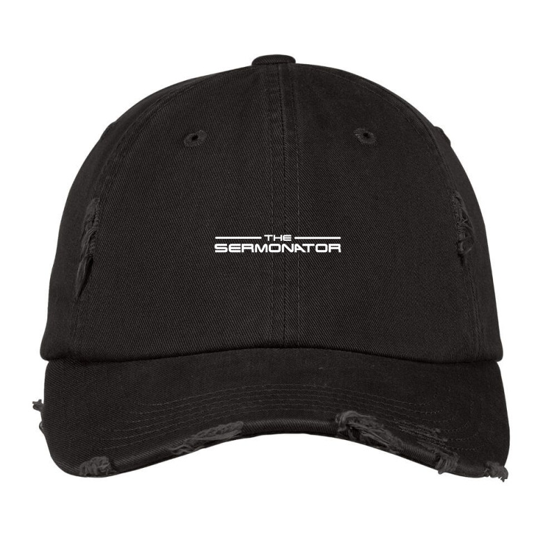 The Sermonator Funny Pastor Prayer Warrior Motorcycle Pastor Long Slee Vintage Cap by cm-arts | Artistshot