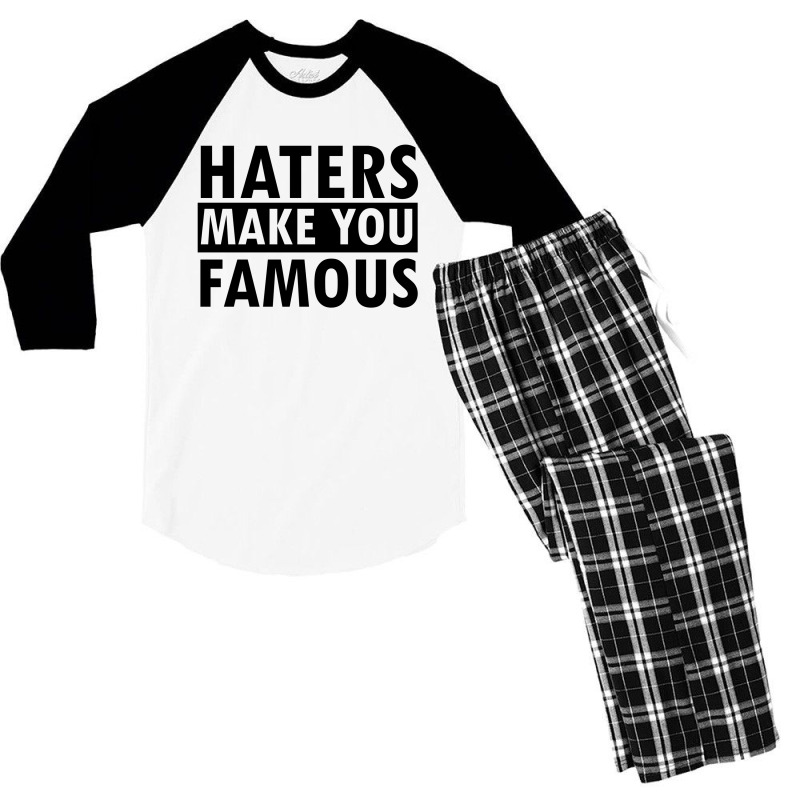 Haters Makes You Famous Men's 3/4 Sleeve Pajama Set by cogentprint | Artistshot