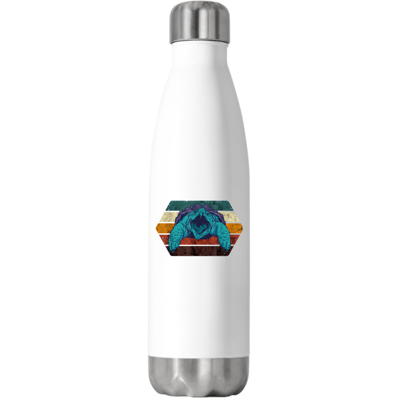 Snapping Turtle Retro Reptile Lover Sea Animal Snap Turtle Stainless Steel Water Bottle | Artistshot