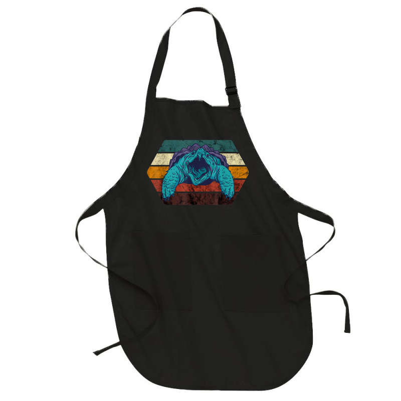 Snapping Turtle Retro Reptile Lover Sea Animal Snap Turtle Full-length Apron | Artistshot