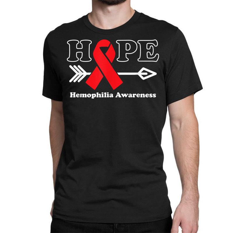 Hope   Hemophilia Awareness Red Ribbon Classic T-shirt by Clinical | Artistshot