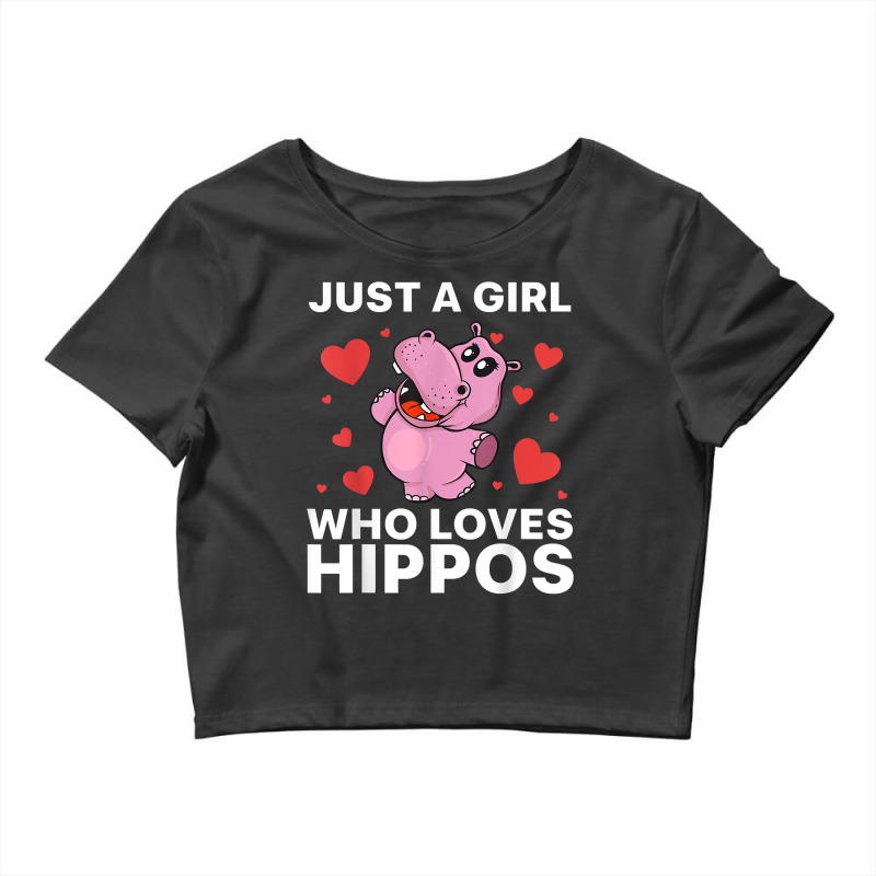 Cool Hippo Art For Women Girls Hippopotamus Safari Zoologist T Shirt Crop Top by cm-arts | Artistshot