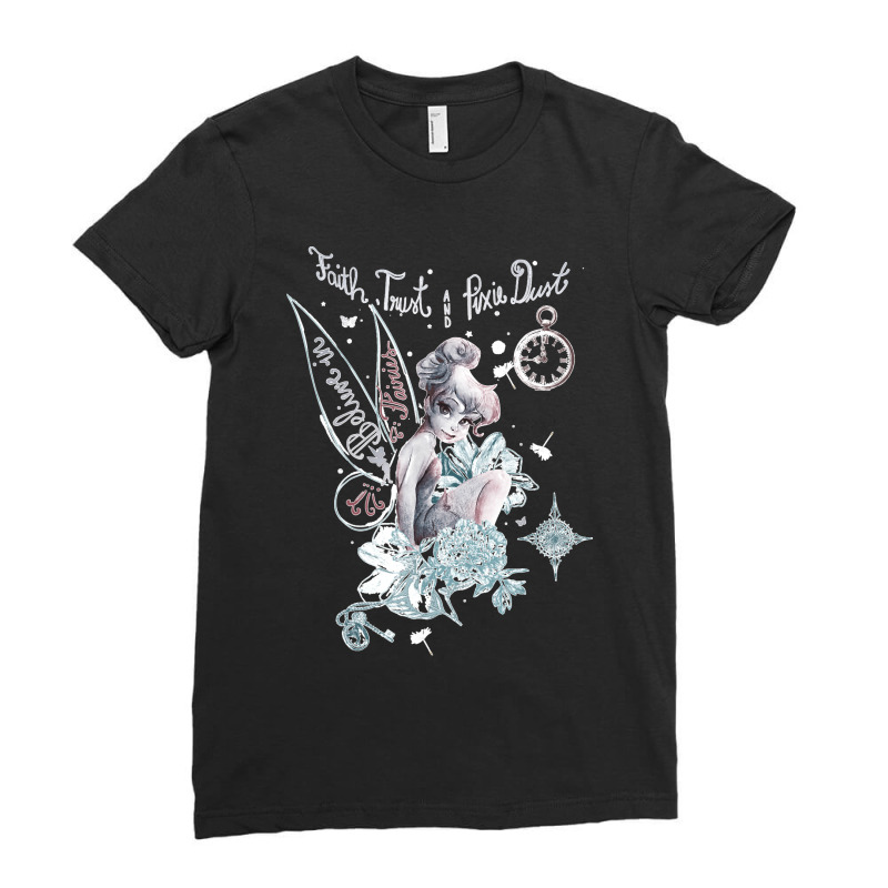 Tinkerbell-fairy---believe-fairies---faith-trust- Ladies Fitted T-Shirt by PaulDupuy | Artistshot