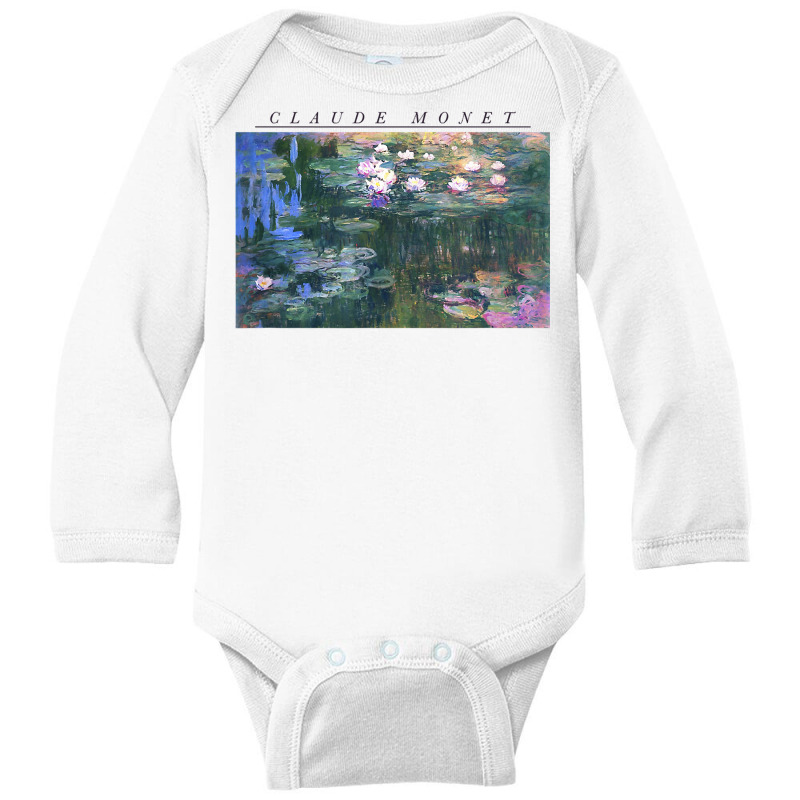 Trendy Claude Monet Lily Pad Picture T Shirt Long Sleeve Baby Bodysuit by cm-arts | Artistshot