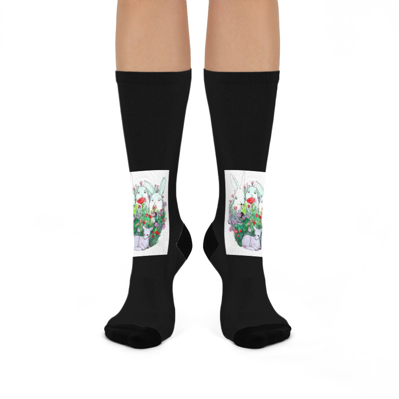 Zombie Bunnies, Zombie Bunnies Art, Zombie Bunnies Painting, Zombie Bu Crew Socks | Artistshot