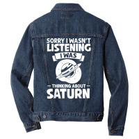 Saturn Planet Ring Solar System Gas Atmosphere Space T Shirt Men Denim Jacket | Artistshot