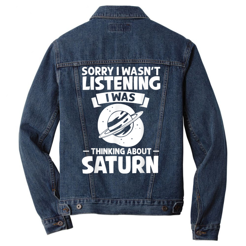 Saturn Planet Ring Solar System Gas Atmosphere Space T Shirt Men Denim Jacket by cm-arts | Artistshot