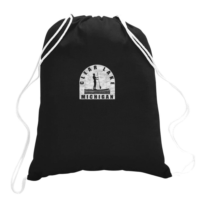 Clear Lake Paddleboarding Michigan Drawstring Bags | Artistshot