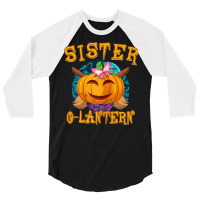 Brother Sister Halloween Costume Jack O Lantern Pumpkin 3/4 Sleeve Shirt | Artistshot