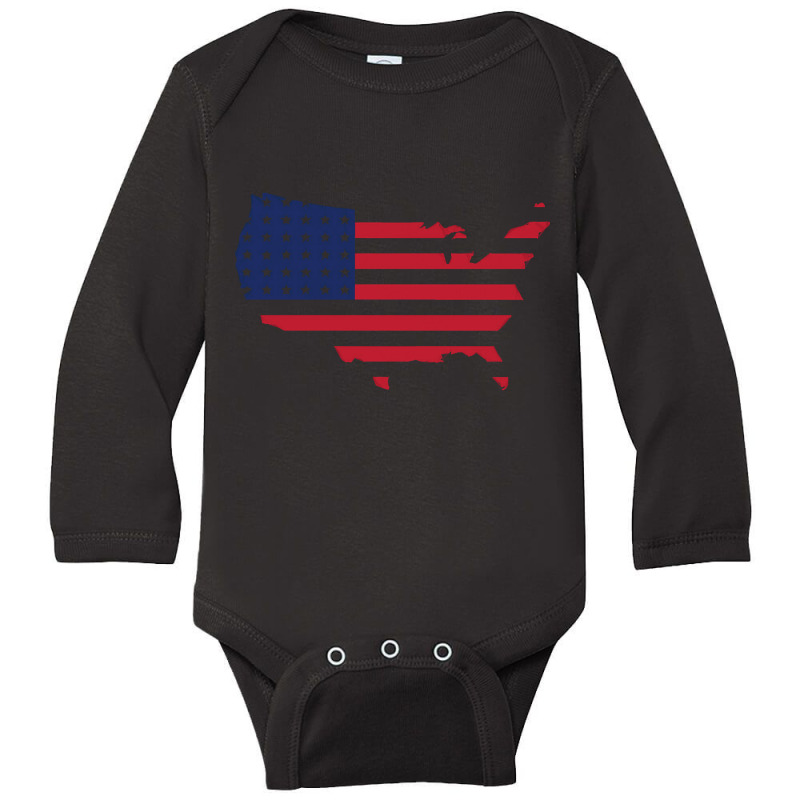 United States Map, United States Map Vintage, United States Map Art, U Long Sleeve Baby Bodysuit | Artistshot