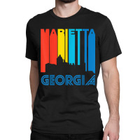 Retro 1970's Style Marietta Georgia Skyline T Shirt Classic T-shirt | Artistshot