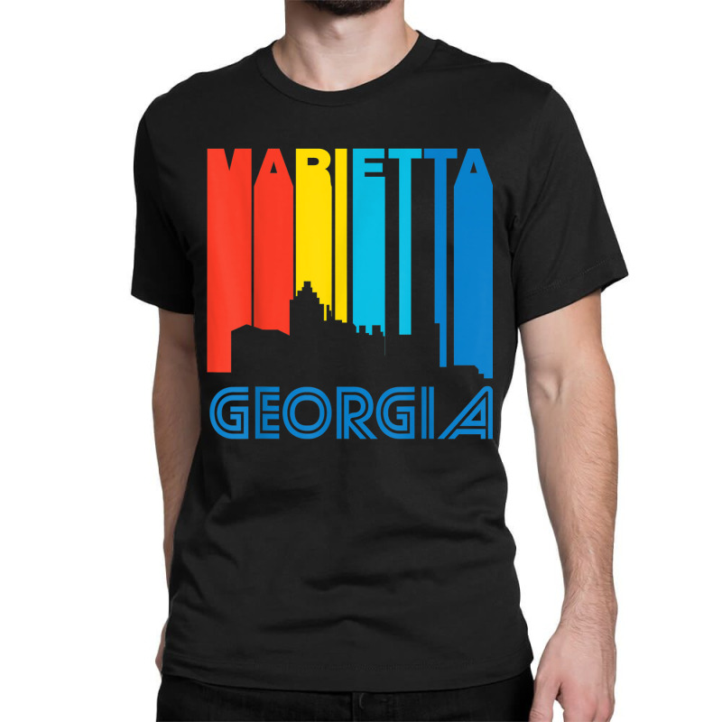 Retro 1970's Style Marietta Georgia Skyline T Shirt Classic T-shirt | Artistshot