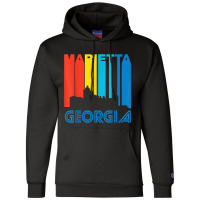 Retro 1970's Style Marietta Georgia Skyline T Shirt Champion Hoodie | Artistshot