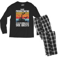 I'm Not Procrastinating I'm Doing Side Quests Rpg Dragons T Shirt Men's Long Sleeve Pajama Set | Artistshot