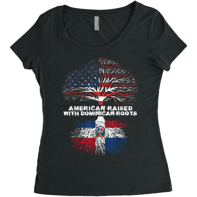 American Raised With Dominican Roots Republic T Shirt Women's Triblend Scoop T-shirt by cm-arts | Artistshot