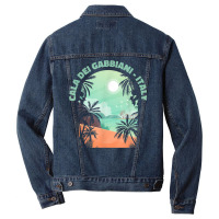 Cala Dei Gabbiani Souvenir   Italy Reminder Men Denim Jacket | Artistshot