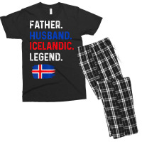 Father Husband Icelandic Legend Proud Dad Iceland Flag T Shirt Men's T-shirt Pajama Set | Artistshot