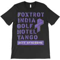 Fight Rett Syndrome   Phonetic Alphabet Purple Ribbon T-shirt | Artistshot