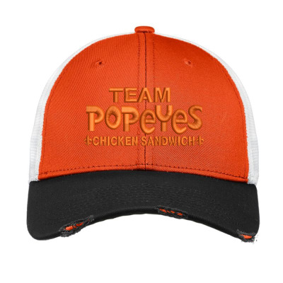 Team Popeyes Embroidered Hat Vintage Mesh Cap Designed By Madhatter