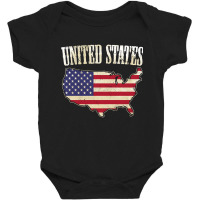 Usa Map  Flag, Usa Map  Flag Vintage, Usa Map  Flag Art, Usa Map  Flag Baby Bodysuit | Artistshot