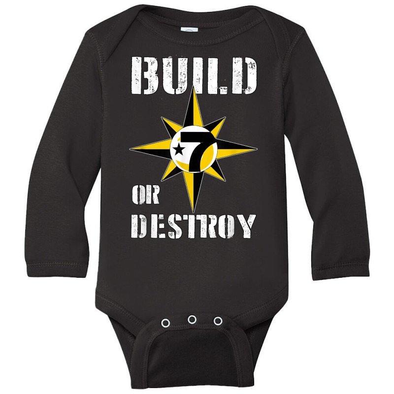 Build Or Destroy Mathematics Allah 5 Percent Godbody Nge God T Shirt Long Sleeve Baby Bodysuit | Artistshot