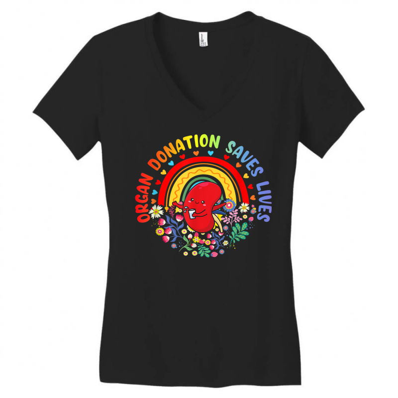 Organ Donation Saves Lives Rainbow Transplant Awareness Women's V-Neck T-Shirt by Clinical | Artistshot