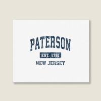 Paterson New Jersey Nj Vintage Athletic Sports Design Tank Top Landscape Canvas Print | Artistshot