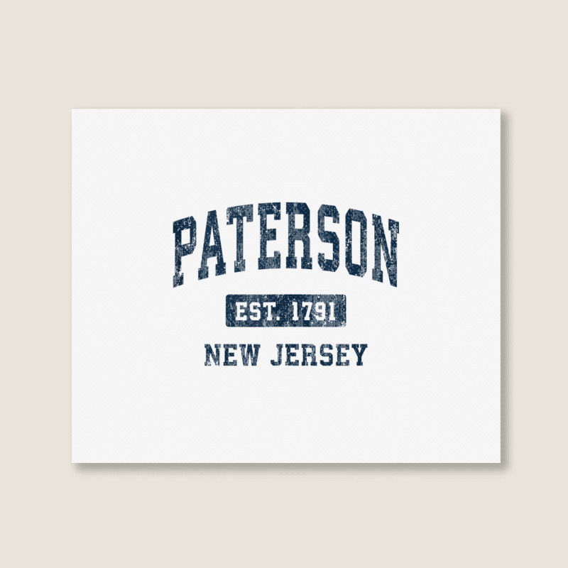 Paterson New Jersey Nj Vintage Athletic Sports Design Tank Top Landscape Canvas Print | Artistshot