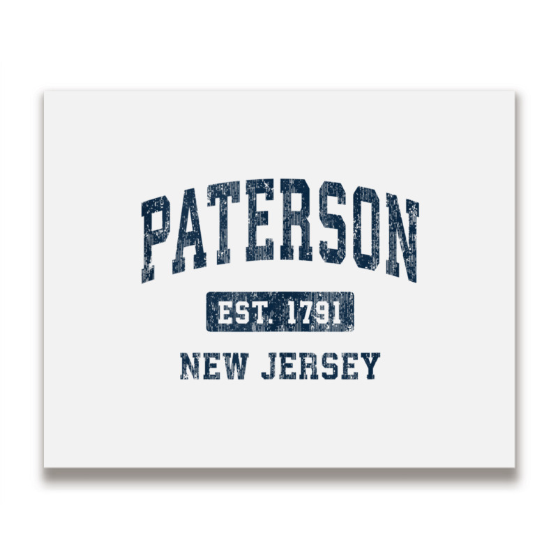 Paterson New Jersey Nj Vintage Athletic Sports Design Tank Top Metal Print Horizontal | Artistshot