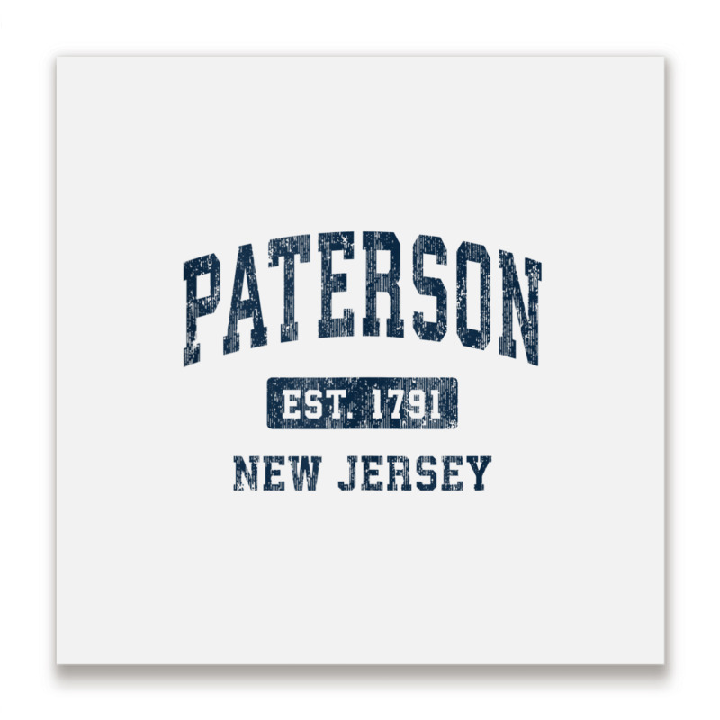 Paterson New Jersey Nj Vintage Athletic Sports Design Tank Top Metal Print Square | Artistshot