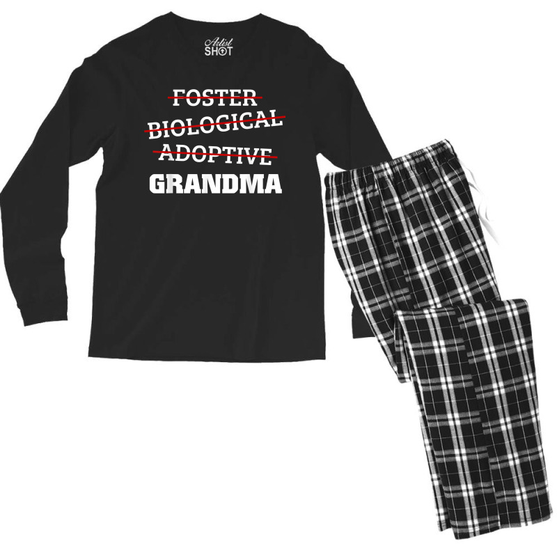 Biological Adoptive Foster Grandma Adoption Family Gift Men's Long Sleeve Pajama Set by MarthaKartchner | Artistshot