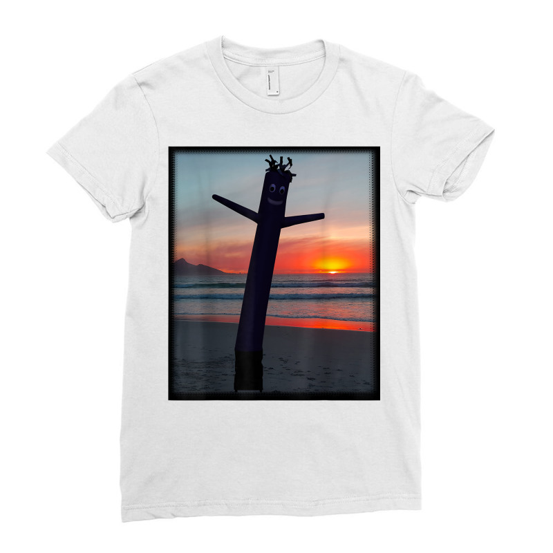 Sunset Wacky Waving Inflatable Tube Man Air Dancer Ladies Fitted T-Shirt by cm-arts | Artistshot