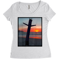 Sunset Wacky Waving Inflatable Tube Man Air Dancer Women's Triblend Scoop T-shirt | Artistshot