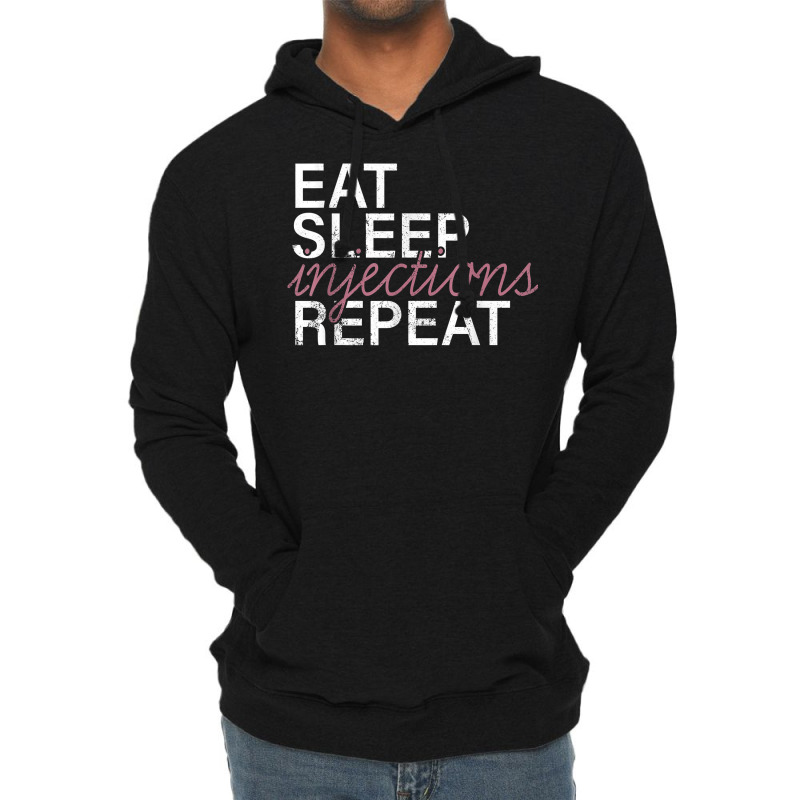 Vintage Eat Sleep Injections Repeat Med Spa Nurse Injector T Shirt Lightweight Hoodie | Artistshot