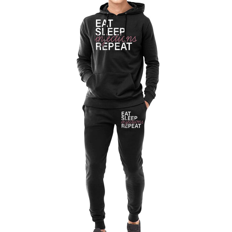 Vintage Eat Sleep Injections Repeat Med Spa Nurse Injector T Shirt Hoodie & Jogger Set | Artistshot