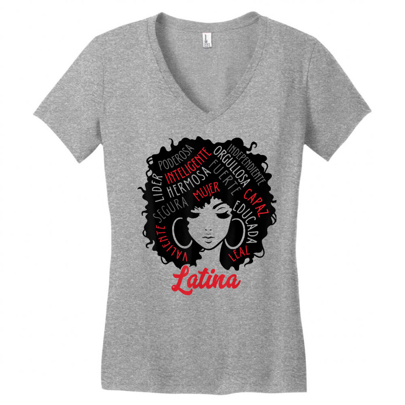 Empowered Latina Tee Educated Spanish Wording Tee Latina Af T Shirt Women's V-Neck T-Shirt by cm-arts | Artistshot