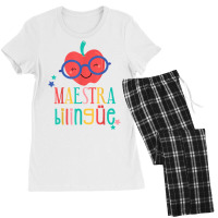 Cute Maestra Bilingue Bilingual Teacher T Shirt Women's Pajamas Set | Artistshot