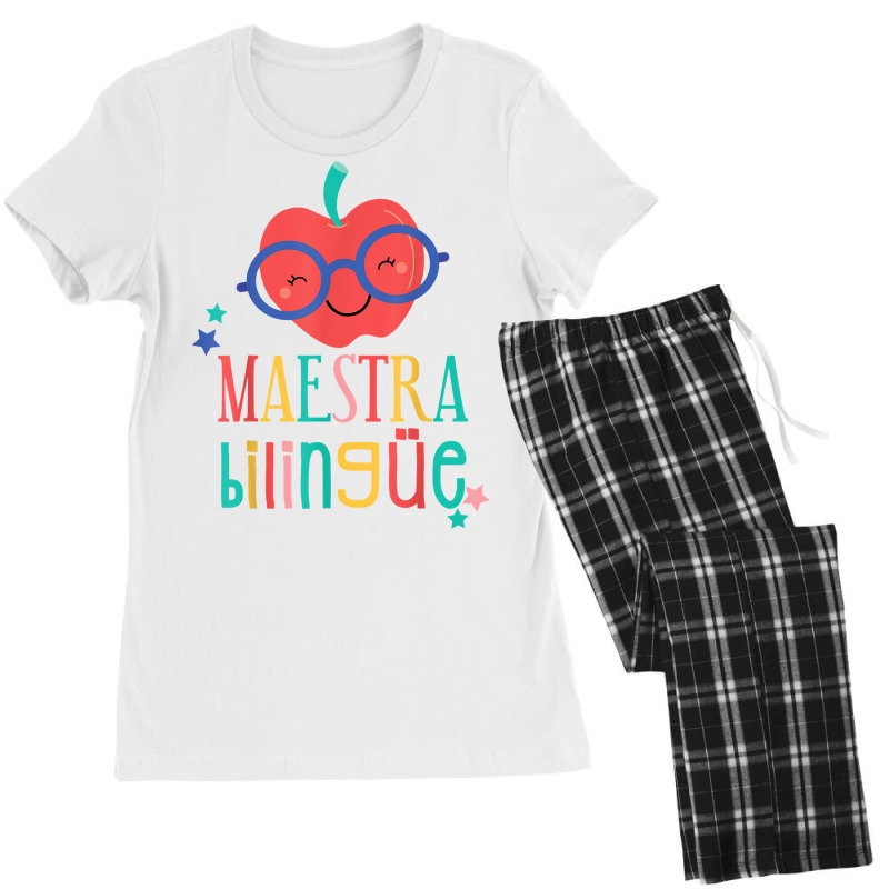 Cute Maestra Bilingue Bilingual Teacher T Shirt Women's Pajamas Set by gypijacite3 | Artistshot